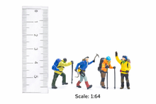 Load image into Gallery viewer, Miniature Mountain Hiking & Ice Climbing Figures 1:64 Scale Model Scenery Supplies