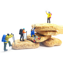 Load image into Gallery viewer, Miniature Mountain Hiking & Ice Climbing Figures 1:87 Scale Model Scenery Supplies