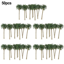 Load image into Gallery viewer, 50 pcs 7cm Miniature Coconut Palm Tree Models N HO Scale Railway Layout Accessories DIY Landscape Dollhouse Terrarium Diorama Craft Supplies