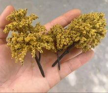 Load image into Gallery viewer, 100pcs Miniature Model Trees Brown Yellow Mixed Sizes for Diorama, Railway Scenery