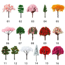 Load image into Gallery viewer, 5 pcs 4cm Miniature Flower Tree Model Train Railway Accessories Fairy Garden Landscape Terrarium Diorama Craft Supplies
