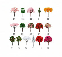 Load image into Gallery viewer, Miniature Flower Tree Models 4cm | Multi-Color Plastic Trees | Model Railway Diorama Craft Supplies