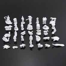 Load image into Gallery viewer, 35 pcs Miniature Garden Statue Sculpture 1:160 N Scale Unpainted Model Dollhouse Accessories Terrarium Diorama Craft Supplies