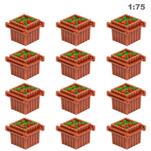 Load image into Gallery viewer, 12pcs Miniature Flowerbed Model Set N HO OO O Scale, Square Garden Border Parterre for Railway Layout Diorama Scene Craft Supplies