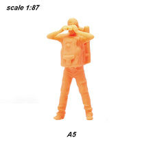 Load image into Gallery viewer, Miniature Backpacker People Unpainted Figure 1:87 Model Sand Table Street Building Landscape Scenery Layout Accessories Diorama Supplies
