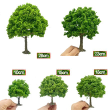 Load image into Gallery viewer, 10/15/18/23/28cm Miniature Green Tree Model Train Railway Layout Forest Scenery Dollhouse Garden Landscape Terrarium Diorama Craft Supplies