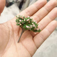 Load image into Gallery viewer, 10 pcs 5cm Miniature Flower Wire Tree Models N HO Scale Railway Layout Accessories DIY Landscape Dollhouse Terrarium Diorama Craft Supplies