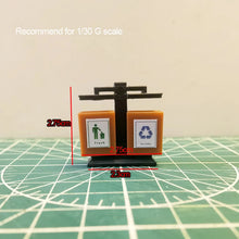 Load image into Gallery viewer, 4pcs Miniatures Plastic Garbage Bins 1/30 G Scale Trash Can Model Set for Diorama Scenery Railway Layout Building and Sand Table