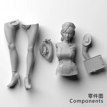 Load image into Gallery viewer, Female Nurse Resin Figure – Unpainted Model Kit 1/35 1/24 1/12 Scale – DIY Craft Supply