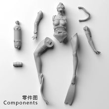 Load image into Gallery viewer, Deep Diving Girl Unpainted Resin Figure 1/35 1/24 1/12 Scale Unassembled Model