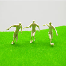 Load image into Gallery viewer, 20 pcs Miniature Football Soccer Players Sports People Unpainted Figure 1/75 1/50 Scale Models Layout Scenery Accessories Diorama Supplies