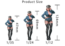Load image into Gallery viewer, Sexy Female Officer Unpainted Resin Figure 1/35 1/24 1/12 Scale Unassembled Model