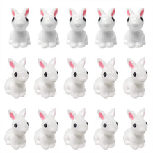 Load image into Gallery viewer, 50pcs Miniature White Resin Bunny Figurines, Mini Rabbit Dollhouse Fairy Garden Decor
