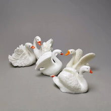 Load image into Gallery viewer, 5pcs Mini White Goose Swan Figurines, Resin Animal Miniatures for Fairy Garden, Dollhouse, Terrarium, Bonsai Decor & DIY Craft Supplies