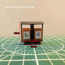 Load image into Gallery viewer, 4pcs Miniatures Plastic Garbage Bins 1/30 G Scale Trash Can Model Set for Diorama Scenery Railway Layout Building and Sand Table