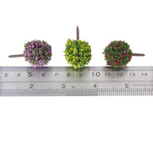 Load image into Gallery viewer, 30pcs Miniature Ball Flower Trees, 1:100 Scale Model Railway Scenery