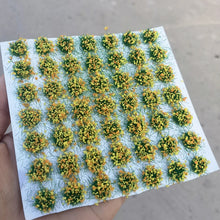 Load image into Gallery viewer, 49 pcs Miniature Mixed Yellow Orange Flower Cluster Grass Tufts Models Sand Table Dollhouse Fairy Garden Landscape Terrarium Craft Supplies