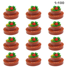 Load image into Gallery viewer, 12pcs Miniature Round Flowerbed Set N HO OO O Scale Model Park Border Parterre Garden Decor for Railway Diorama Scene Craft Supplies
