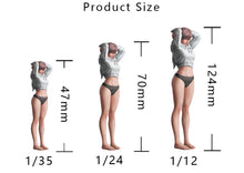 Load image into Gallery viewer, Female Resin Figure – Unpainted Model Kit with Tied Hair 1/35, 1/24, 1/12 Scale – DIY Craft Supply
