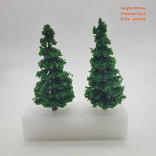 Load image into Gallery viewer, Miniature Pine Trees 100mm Model Landscape Scenery for Train Railway Diorama Craft Supplies (2pcs)