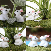 Load image into Gallery viewer, 10/20/50 pcs Miniature White Rabbit Bunny Animal Figure Models Dollhouse Landscape Fairy Garden Accessories Terrarium Diorama Craft Supplies