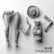 Load image into Gallery viewer, Sexy Cowgirl Unpainted Resin Figure 1/35 1/24 1/12 Scale Unassembled Model