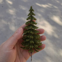 Load image into Gallery viewer, 2 pcs 12cm Miniature Autumn Winter Pine Tree Model Train Railway DIY Scenery Dollhouse Garden Landscape Terrarium Diorama Craft Supplies