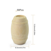 Load image into Gallery viewer, 50 pcs Miniature Wooden Wine Barrels Cask Bucket Model HO OO Scale 1:87 DIY Scenery Dollhouse Landscape Terrarium Diorama Craft Supplies