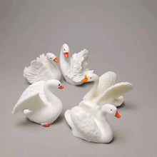 Load image into Gallery viewer, 5pcs Mini White Goose Swan Figurines, Resin Animal Miniatures for Fairy Garden, Dollhouse, Terrarium, Bonsai Decor & DIY Craft Supplies