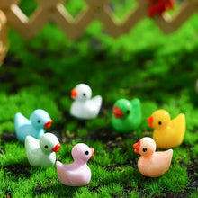 Load image into Gallery viewer, 100 pcs Mixed Miniature Little Duck Model Glow in Dark DIY Dollhouse Landscape Fairy Garden Accessories Terrarium Diorama Craft Supplies
