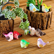 Load image into Gallery viewer, 8 pcs Miniature Cute Sparrow Bird Animal Resin Figure Models Toys Landscape Garden Scenery Layout Scene Accessories Diorama Supplies