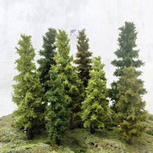 Load image into Gallery viewer, 14/21cm Miniature Pine Tree model DIY Sand Table Train Railway Scenery Fairy Garden Landscape Terrarium Diorama Craft Supplies