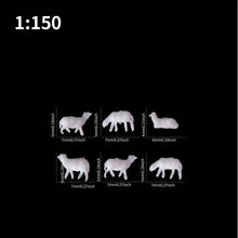 Load image into Gallery viewer, Unpainted Miniature Sheep Models 1:150 White Animal Figures DIY Model Making Diorama Craft Supplies (30pcs)