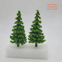 Load image into Gallery viewer, Miniature Pine Trees 100mm Model Landscape Scenery for Train Railway Diorama Craft Supplies (2pcs)