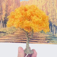 Load image into Gallery viewer, 10/15/23/28cm Miniature Yellow Maple Wire Tree Model Railway Layout Accessories DIY Landscape Dollhouse Terrarium Diorama Craft Supplies