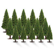 Load image into Gallery viewer, 15 pcs Mixed Miniature Pine Tree Model Train Railway Scene Accessories Forest Landscape Terrarium Christmas Diorama Craft Supplies