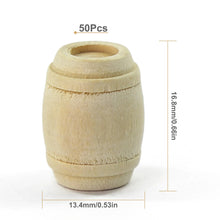 Load image into Gallery viewer, 50 pcs Miniature Wooden Wine Barrels Cask Bucket Model HO OO Scale 1:87 DIY Scenery Dollhouse Landscape Terrarium Diorama Craft Supplies
