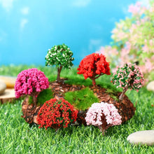 Load image into Gallery viewer, 5 pcs 4cm Miniature Flower Tree Model Train Railway Accessories Fairy Garden Landscape Terrarium Diorama Craft Supplies