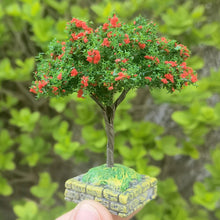 Load image into Gallery viewer, 7cm Miniature Flowering Wire Tree Model with Base Railway Accessories Fairy Garden Landscape Dollhouse Terrarium Diorama Craft Supplies