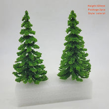 Load image into Gallery viewer, Miniature Pine Trees 120mm Model Landscape Scenery for Train Railway Diorama Craft Supplies (2pcs)