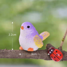 Load image into Gallery viewer, 8 pcs Miniature Cute Sparrow Bird Animal Resin Figure Models Toys Landscape Garden Scenery Layout Scene Accessories Diorama Supplies