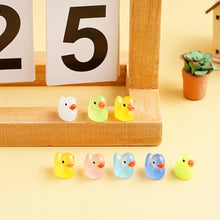 Load image into Gallery viewer, 100 pcs Mixed Miniature Little Duck Model Glow in Dark DIY Dollhouse Landscape Fairy Garden Accessories Terrarium Diorama Craft Supplies