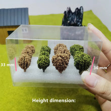 Load image into Gallery viewer, 12 pcs Miniature Shrubs Trees Vegetation Model Train Railway Accessories DIY Scenery Landscape Dollhouse Terrarium Diorama Craft Supplies