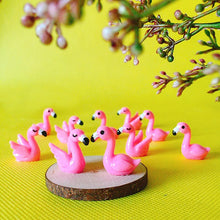 Load image into Gallery viewer, 10pcs Mini Flamingo Resin Figurines Cute Bird Miniatures for Fairy Garden, Terrarium, Dollhouse, Aquarium, Bonsai & DIY Craft Decoration