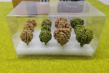Load image into Gallery viewer, 12 pcs Miniature Shrubs Trees Vegetation Model Train Railway Accessories DIY Scenery Landscape Dollhouse Terrarium Diorama Craft Supplies