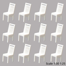 Load image into Gallery viewer, 10pcs 1:20/25/30 Scale Miniature Unpainted White Chairs ABS Model Furniture for Dioramas, Dollhouse Room Layouts, Indoor Model Scenes