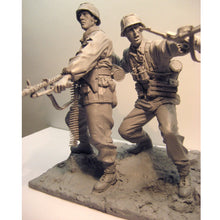 Load image into Gallery viewer, 2 pcs WWII Eastern War German soldier Unpainted Resin Figure 1/16 Scale Unassembled Model