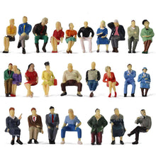 Load image into Gallery viewer, 25 pcs Miniature Sitting Seated People Passenger 1:43 Figures O Scale Models Train Railway Scene Accessories Diorama Supplies