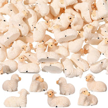 Load image into Gallery viewer, 50pcs Mini Sheep Miniature Resin Figurines for Fairy Garden, Diorama, Aquarium, Dollhouse, Cake Decor, Farm Animal Crafts, DIY Landscape