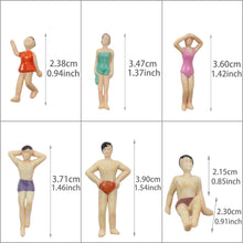 Load image into Gallery viewer, 20pcs Miniature Swimming People Figures, 1:48 Scale O Gauge Diorama Craft Supplies